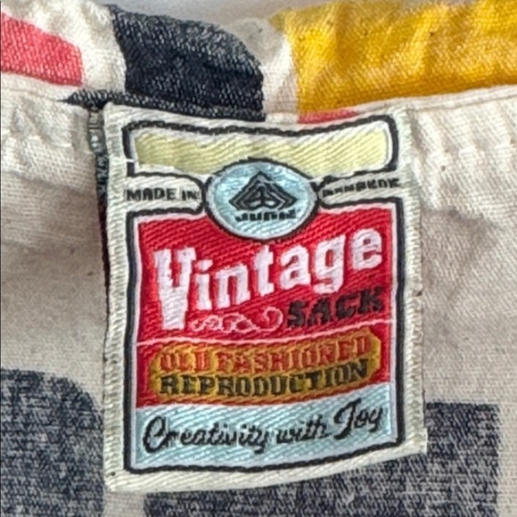 Vintage Flour Sack Boho Top Black Swan - Picture 7 of 9